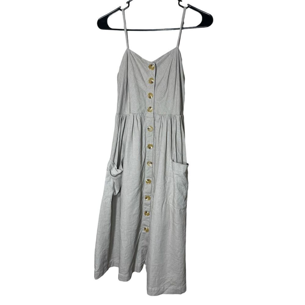 Mod Ref Linen‎ Blend Midi Dress Size Small